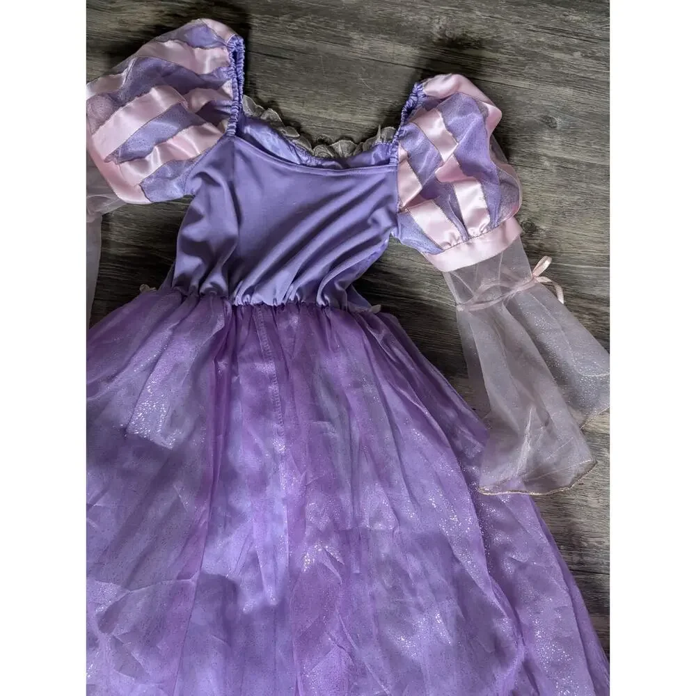 Disney Rapunzel Princess Dress Halloween Costume Cosplay Pretend Play Size 5-6 - Picture 10 of 11